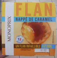 Mängden socker i Flan, goût vanille nappé de caramel