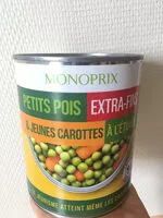 Mängden socker i Petits pois extra-fins & jeunes carottes à l'étuvée