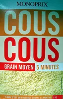 Mängden socker i Couscous grain moyen 5 minutes