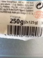 Mängden socker i Filets de harengs, doux et fumés au bois de hêtre