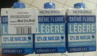 Mängden socker i Crème fluide légère 12%
