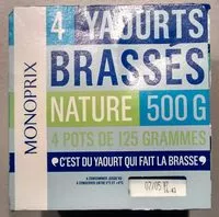 Mängden socker i 4 yaourts brassés nature