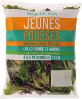 Mängden socker i Jeunes pousses Batavia blonde, épinard, lollo rouge & mâche