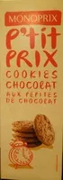 Mängden socker i Cookies chocolat aux pépites de chocolat