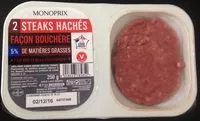 Mängden socker i 2 Steaks Hachés Façon Bouchère