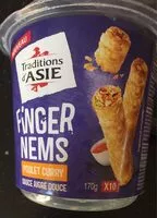 Mängden socker i Finger nems poulet curry sauce aigre douce