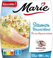 Mängden socker i Saumon beurre blanc, riz aux légumes cuisinés
