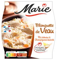 Mängden socker i Blanquette de veau, Riz crémeux et Champignons émincés