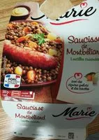 Mängden socker i Saucisse de Montbéliard, Lentilles cuisinées