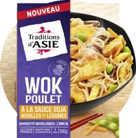 Mängden socker i Wok Poulet à la Sauce Soja, Nouilles et Légumes 300g