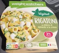 Mängden socker i Rigatoni au chèvre et épinards à la crème