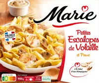 Mängden socker i Petites escalopes de volaille Penne à la crème et aux champignons
