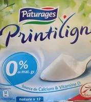Mängden socker i Printiligne nature (0 % MG) 12 pots