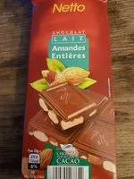 Mängden socker i Chocolat Lait Amandes Entières