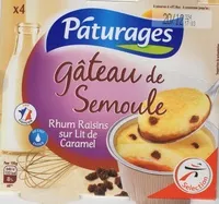 Mängden socker i Gateau semoule Rhum raisins sur lit de caramel