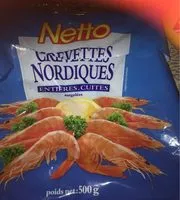 Mängden socker i Crevettes nordiques entières cuites