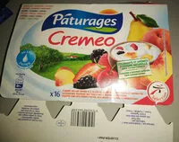 Mängden socker i Créméo aux fruits (abricot, fraise, mûre, pêche, cerise, poire), yaourt au lait entier et à la crème sucré avec des fruits et aromatisé