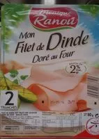Mängden socker i Mon filet de dinde doré au four (2 tranches)