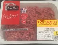 Mängden socker i Jean Rozé viande hachée vrac 15% MG la barquette 400 gr