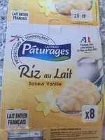 Mängden socker i Riz au lait saveur vanille, les 8 pots de