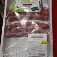 Mängden socker i Assortiment saucisses herbes, nature, merguez