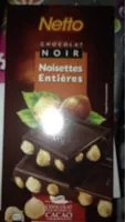 Mängden socker i Chocolat Noir Noisettes Entieres