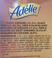 Mängden socker i Glace caramel, glace vanille, pâte à glacer avec brisures de biscuits, pâte à glacer au goût caramel et brisures de caramel