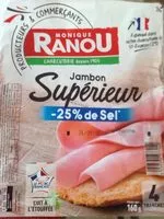 Mängden socker i Jambon supérieur sel réduit