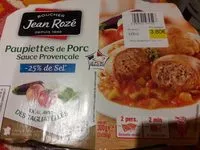 Mängden socker i Paupiettes de porc a la Provencale Les cuisines du Jour, les 2 barquettes de