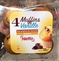 Mängden socker i 4 Muffins Vanille aux pépites de chocolat