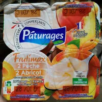 Mängden socker i Frutimax 2 Pêche 2 Abricot avec morceaux de fruits