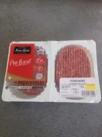 Mängden socker i Jean Rozé, Steak, viande hachée pur bœuf 15%, les 2 steaks de 125 g