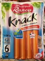 Mängden socker i 6 Knack, Au Jambon (50 % de MG en Moins)