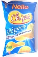 Mängden socker i Chips allégées (-30% de matières grasses)