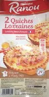 Mängden socker i 2 Quiches Lorraines Lardons Fumés Français