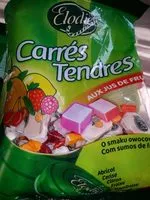 Mängden socker i Bonbons Carrés Tendres aux jus de fruits