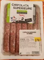 Mängden socker i 6 Chipolatas Supérieures aux Herbes