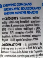 Mängden socker i Chewing-gum Sans Sucres Menthe Fraîche, La Box,
