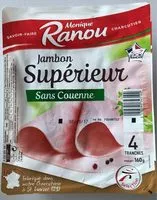 Mängden socker i Jambon supérieur sans couenne