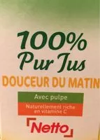 Mängden socker i 100% Pur Jus Douceur du matin avec pulpe naturellement riche en vitamine C