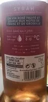 Mängden socker i Syrah, Vin Rouge, La Bouteille De