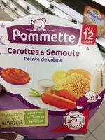 Mängden socker i Pommette Carotte Semoule