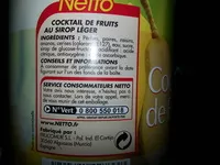 Mängden socker i Cocktail de fruits au sirop léger