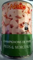 Mängden socker i Champignons de Paris pieds et morceaux