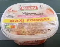 Mängden socker i Piémontaise Jambon supérieur et tomates fraîches