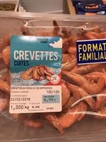Mängden socker i Crevettes entières cuites réfrigérées (format familial)