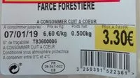 Mängden socker i Farce Forestière