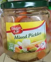 Mängden socker i Mixed pickles, fruits et légumes