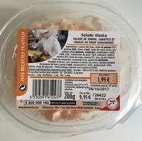 Mängden socker i Salade Alaska, pates au surimi et ananas, la barquette de