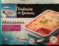 Mängden socker i Moussaka (Aubergines et viande de bœuf cuisinée)